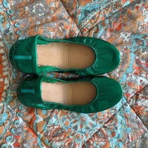 Metallic green Tieks, only worn a few times